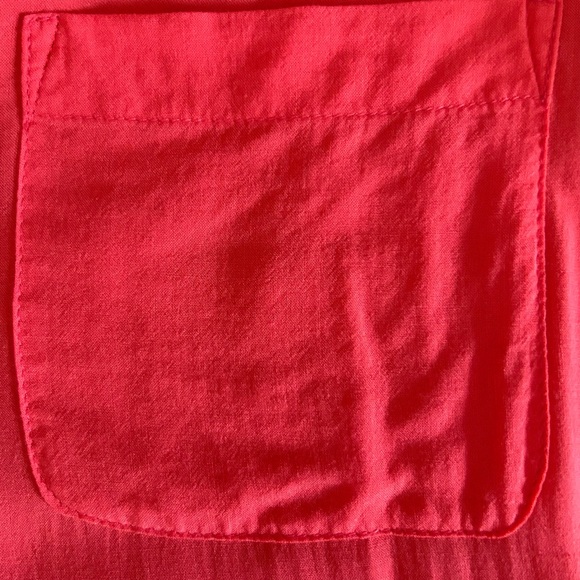Banana Republic Coral Orange Split V-Neck Blouse Women’s Small Persimmon - Picture 5 of 6
